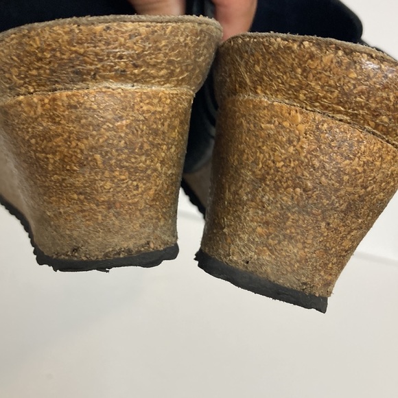 Birkenstock Papillio Clogs Womens 6 Black Wedge Mule Comfy Shoes - Picture 8 of 13